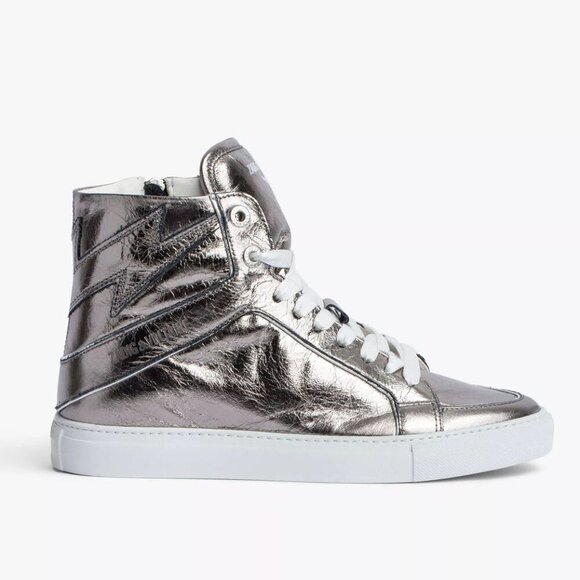 Zadig & Voltaire | High Flash Metallic High Top Sneakers - Picture 2 of 8